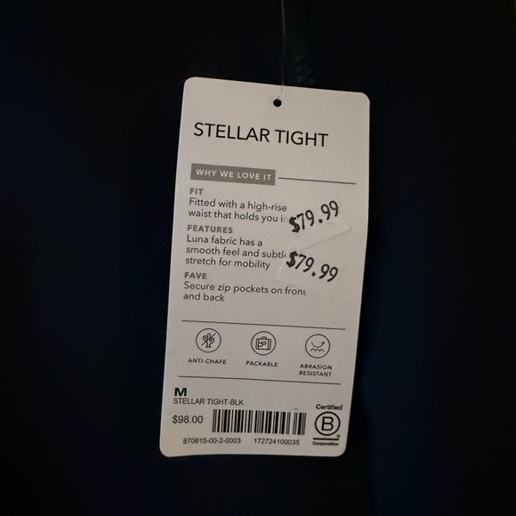 Athleta Stellar Tight 3/4 length NWT - Picture 3 of 3